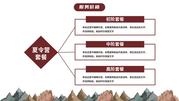 卡通插画儿童夏令营露营计划PPT模板