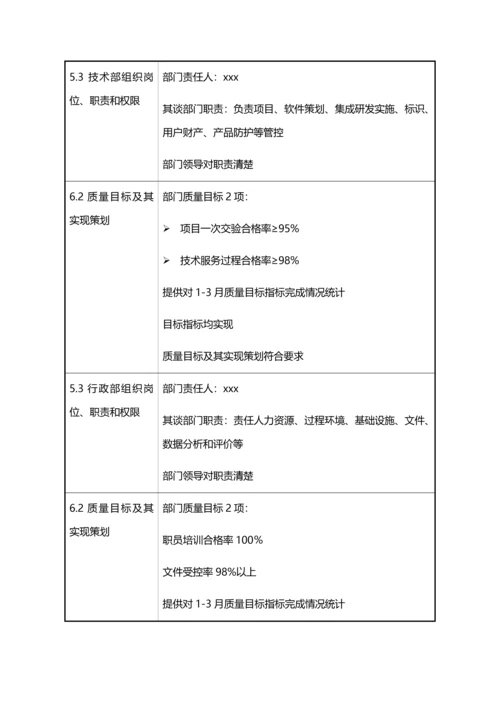 质量管理标准体系软件及系统集成全条款审核记录.docx