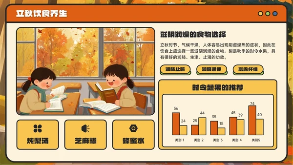 橙色卡通风立秋解锁传统节气的文化密码主题PPT模板