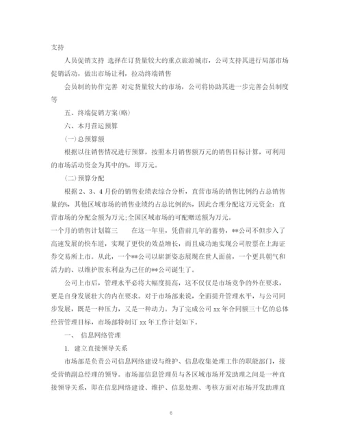 精编之一个月的销售计划范文.docx