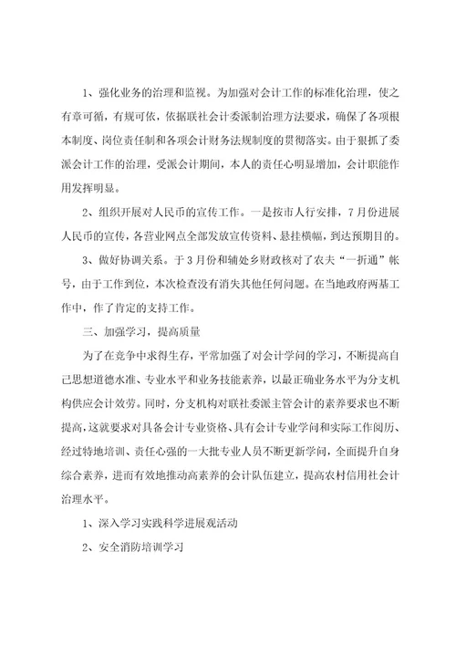 村会计年终述职报告