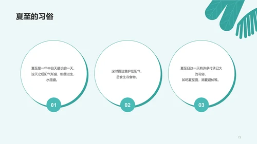 蓝色插画夏至节气科普培训PPT模板