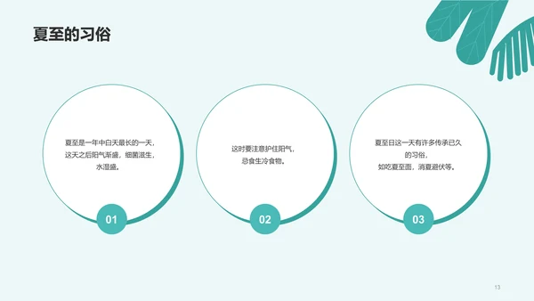 蓝色插画夏至节气科普培训PPT模板