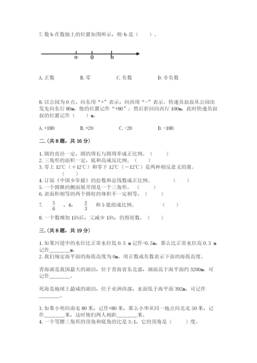 苏教版六年级数学小升初试卷及完整答案1套.docx