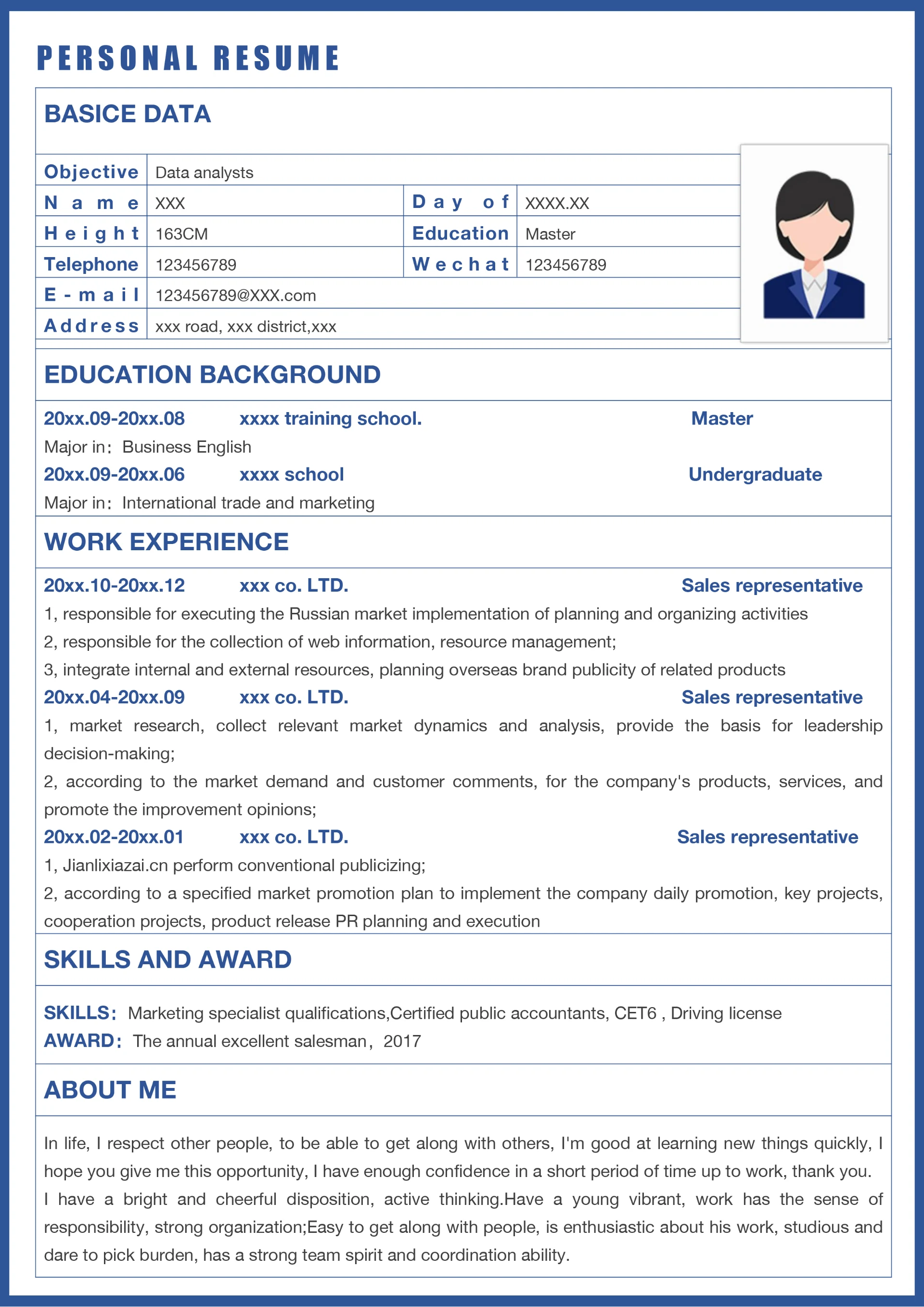 英文简历-数据分析师