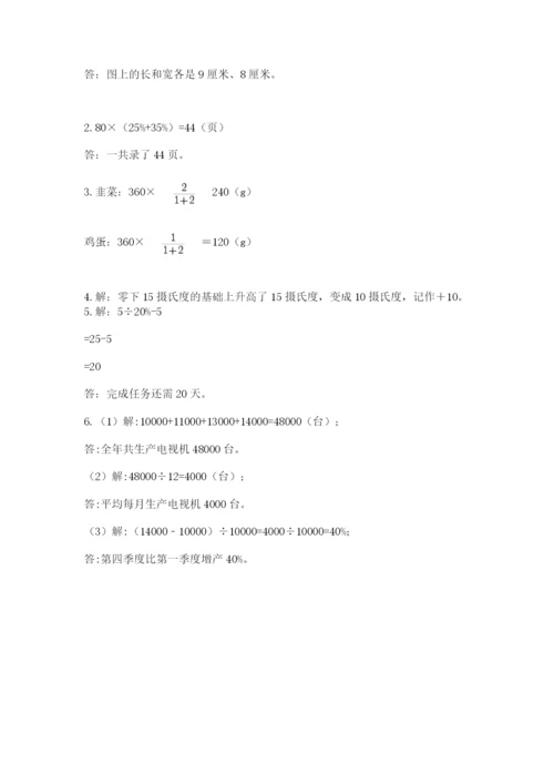 人教版六年级数学下学期期末测试题带答案（综合题）.docx