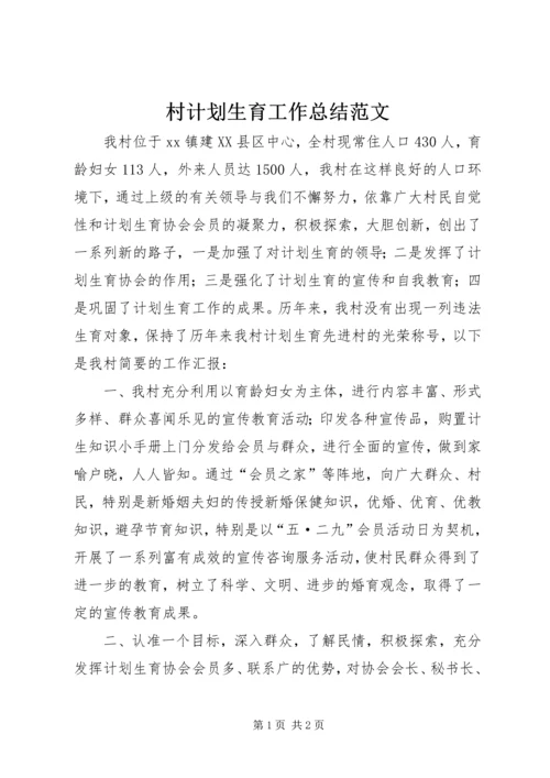 村计划生育工作总结范文 (4).docx