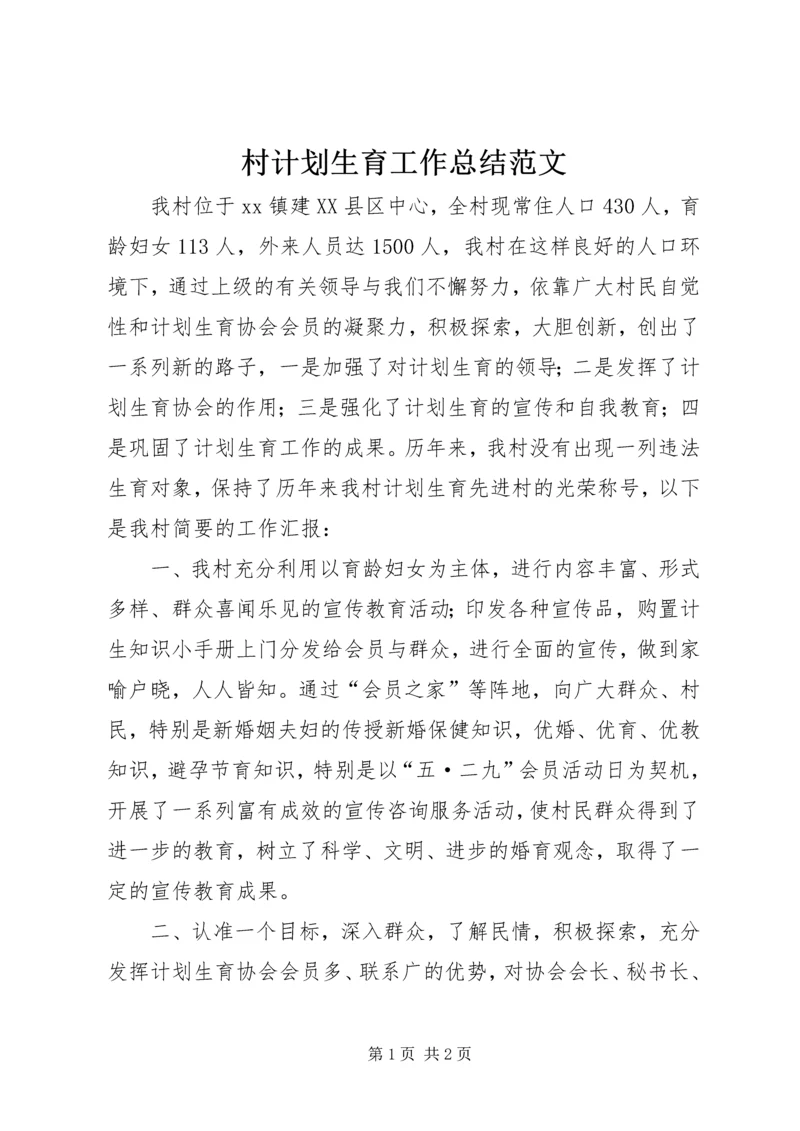 村计划生育工作总结范文 (4).docx