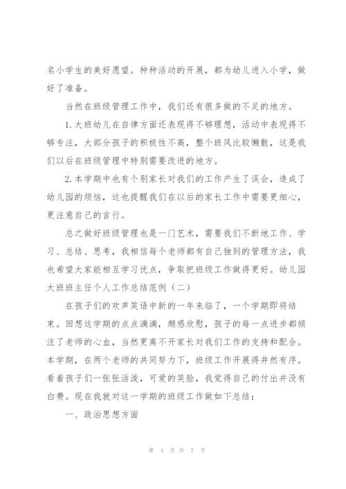 幼儿园大班班主任个人工作总结范例.docx