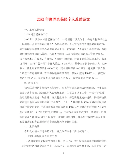 精编之度养老保险个人总结范文.docx