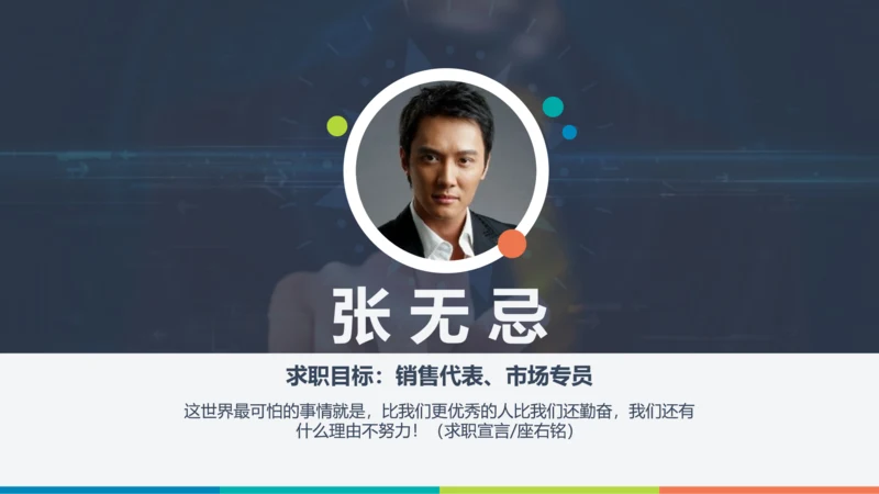 自荐信求职简历通用PPT模板