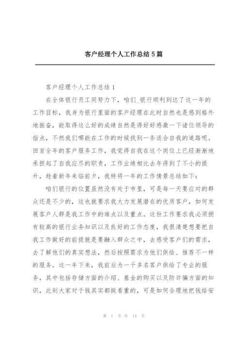 客户经理个人工作总结5篇.docx