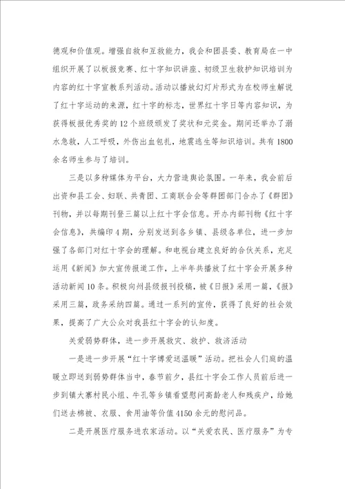 红十字会工作总结及计划