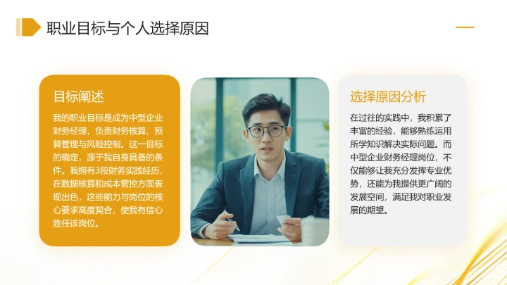 通用版大学生求职综合展示职业生涯规划（财务经理方向）X