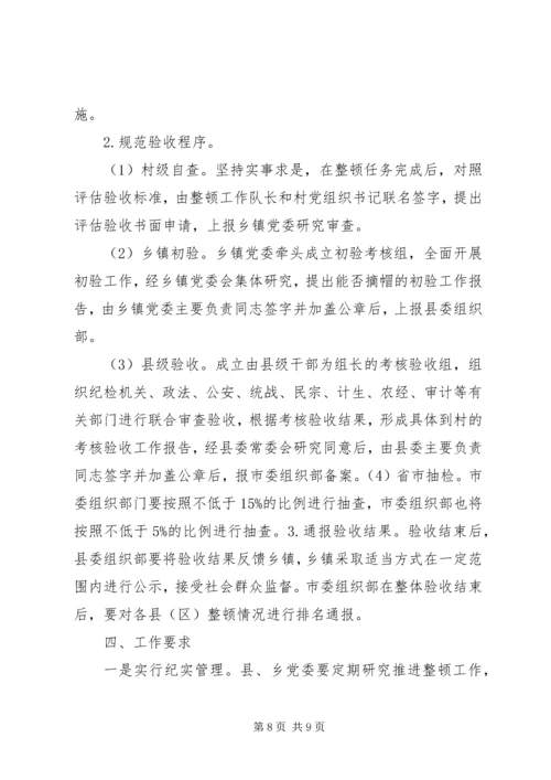 开展软弱涣散和后进村党组织整顿工作意见 (2).docx