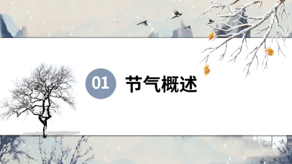 大寒节气山村通用PPT模板