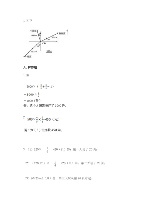 人教版六年级上册数学期中考试试卷附答案【培优a卷】.docx