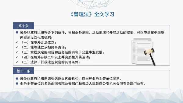 2024中华人民共和国境外非政府组织境内活动管理法解读PPT