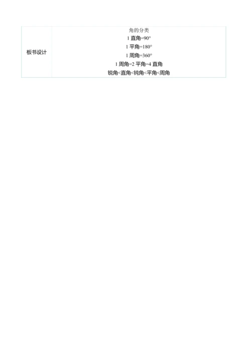 （大单元整体教学）3.3角的分类（表格式）教学设计