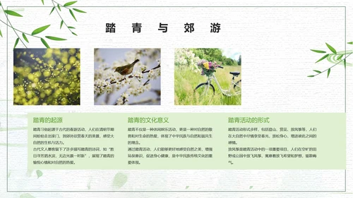 小清新清明踏青ppt模板