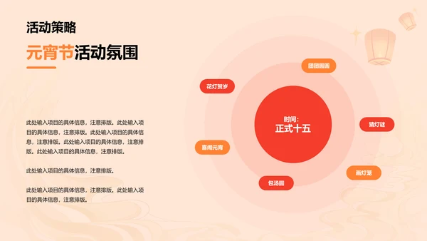 橙黄色简约扁平元宵节通用活动策划案例