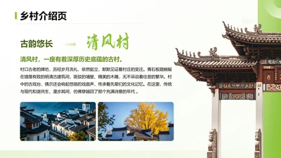 绿色简约风乡村介绍页