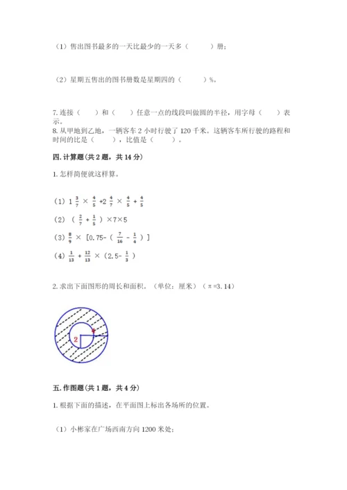 2022人教版六年级上册数学期末卷附答案（满分必刷）.docx