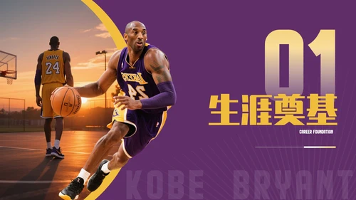 紫黄色时尚风人物简介之科比PPT模板