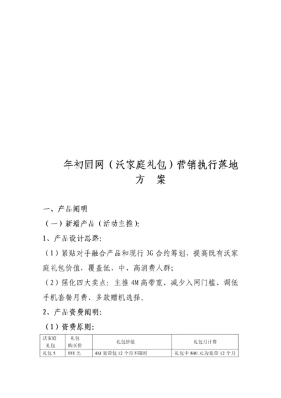 沃家庭礼包营销执行落地专题方案.docx