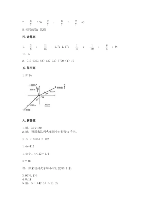 人教版六年级上册数学期末测试卷加下载答案.docx