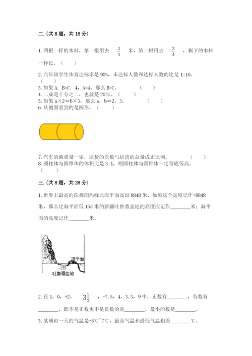 人教版六年级数学小升初试卷精品【易错题】.docx