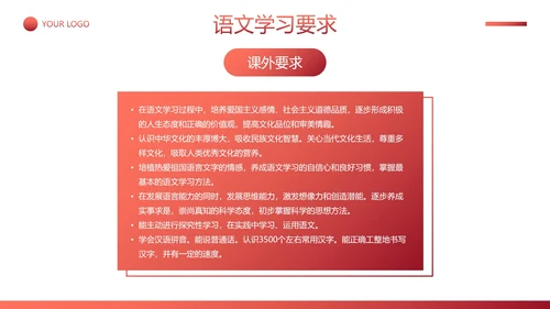 简约插画语文开学第一课主题教育PPT模板