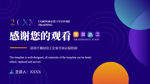 基层员工企业文化认知培训通用PPT模板