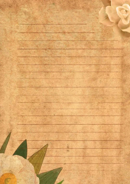 手绘花卉复古信纸word模板