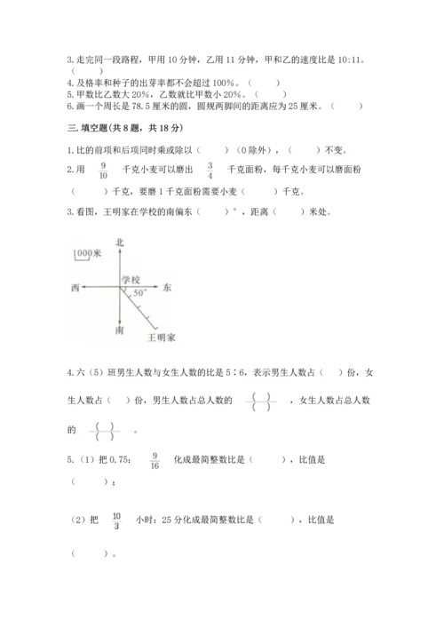 人教版六年级上册数学期末测试卷精品【全国通用】.docx