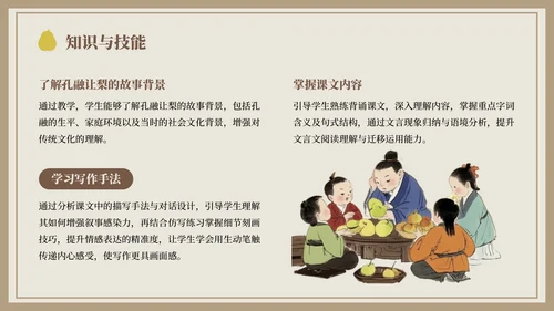 棕色中国风孔融让梨语文课件PPT模板