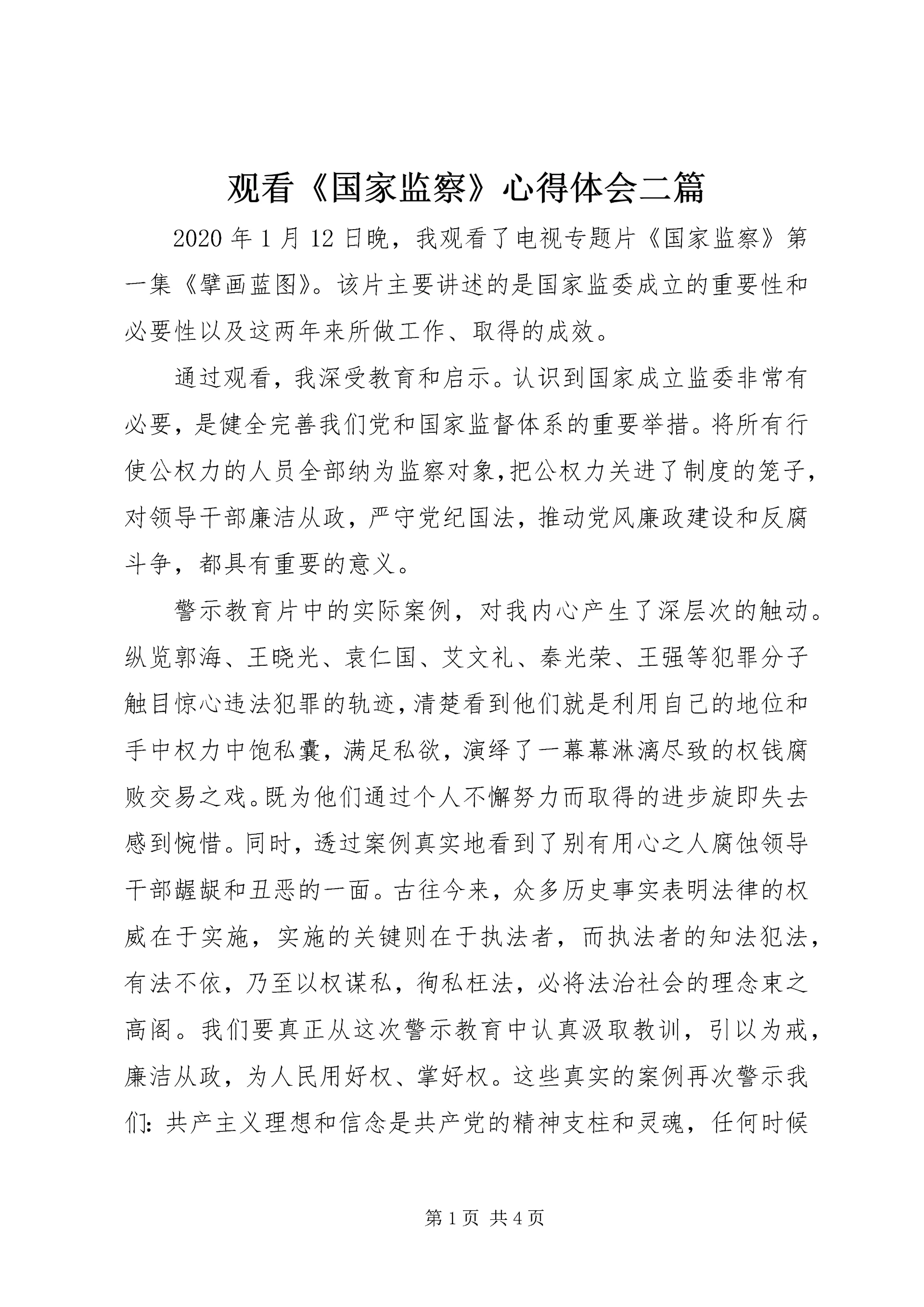 观看《国家监察》心得体会二篇.docx