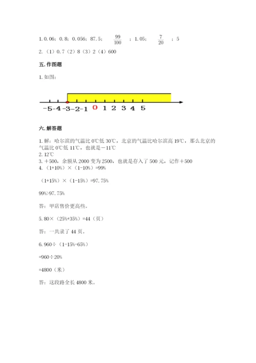 北京版六年级下册数学期末测试卷及参考答案（最新）.docx