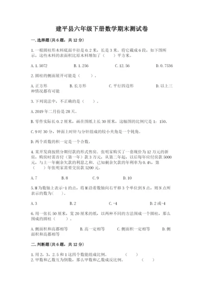 建平县六年级下册数学期末测试卷（全优）.docx