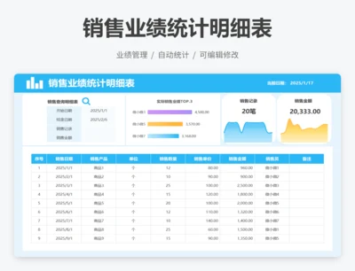 销售业绩统计明细表