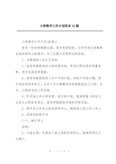 小班教学工作计划范本10篇.docx