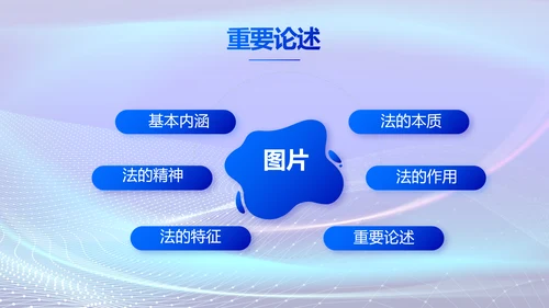 蓝色大气法治讲座工作总结动态PPT模板