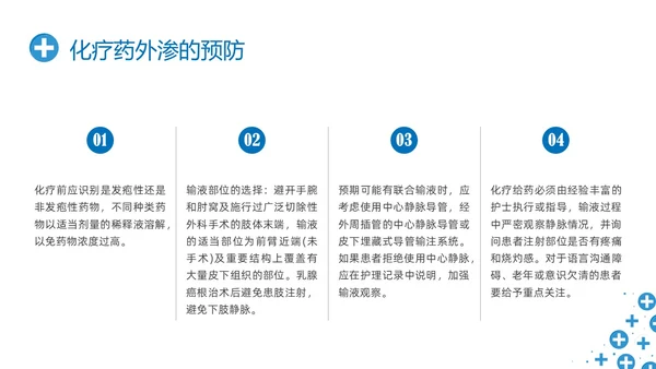 蓝色简约输液外渗液体外渗的处理方法PPT课件输液外渗的处理方法
