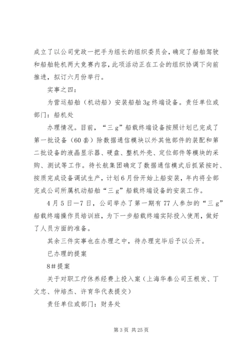 公司一届四次职代会实事,提案,意见的办理情况.docx