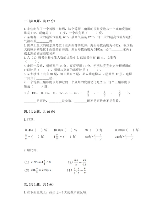 河南省平顶山市六年级下册数学期末考试试卷附参考答案（达标题）.docx