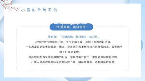 蓝色卡通风小雪节气介绍PPT模板