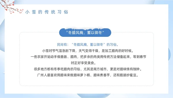 蓝色卡通风小雪节气介绍PPT模板