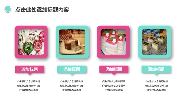 唯美小蛋糕点心美食ppt动态模板