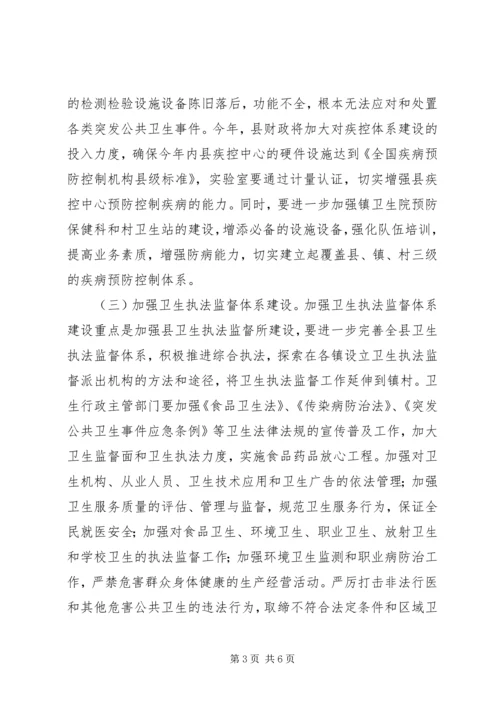 卫生工作会议县长发言稿.docx
