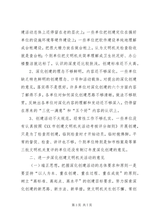 创建文明机关座谈会的讲话.docx